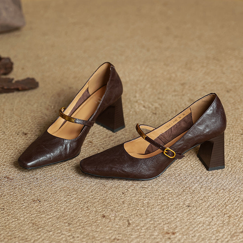 Leather Strap Pumps