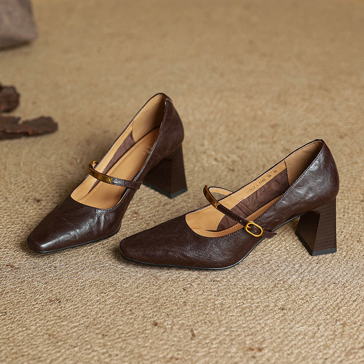 Leather Strap Pumps