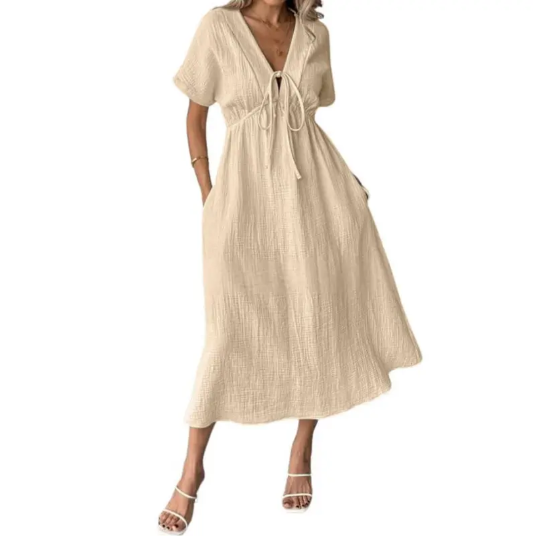 Relaxed V-Neck Maxi Dress