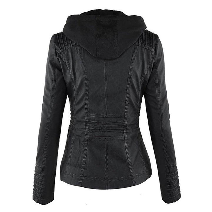 Modern Leather Jacket with Hood