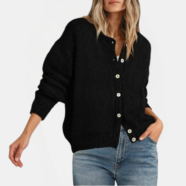 Relaxed Textured Button Cardigan
