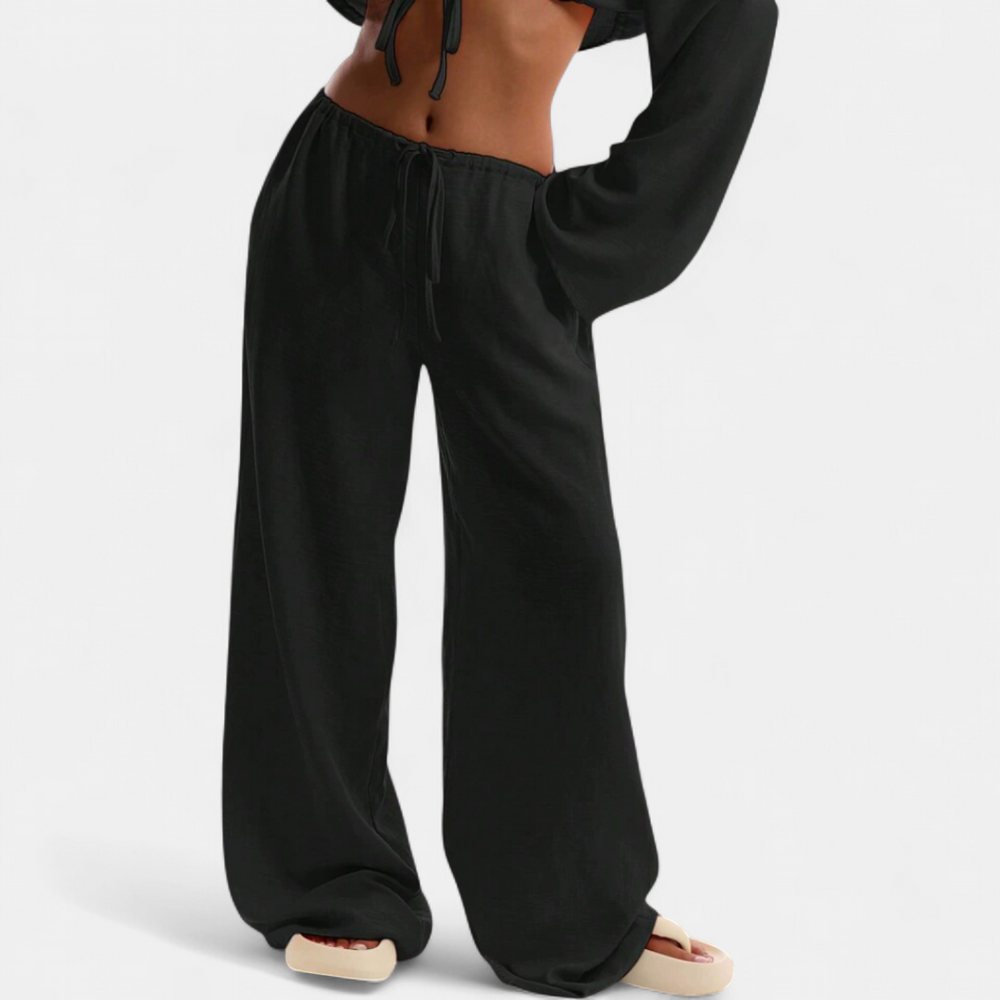 Relaxed Wide Leg Casual Pants