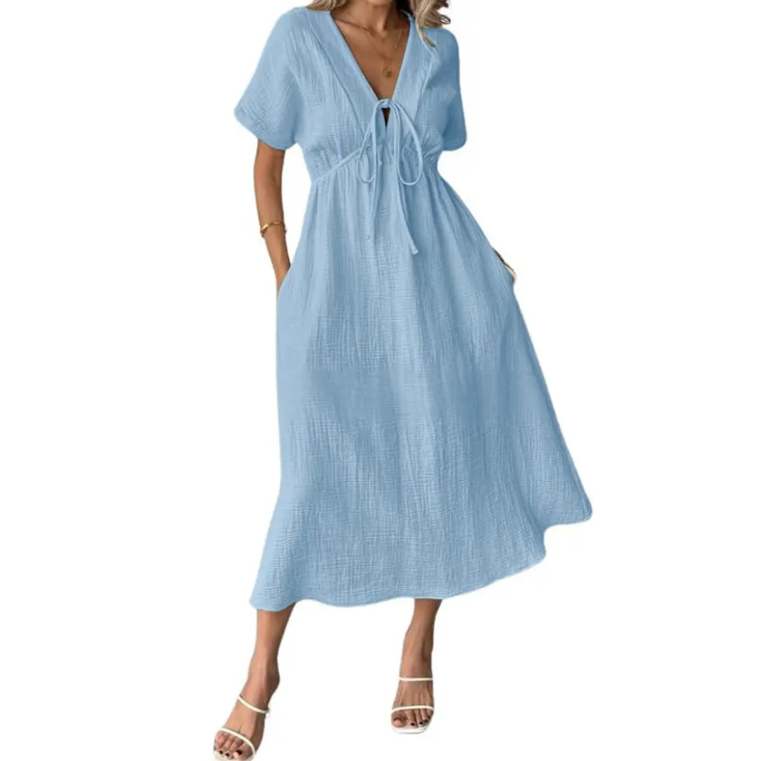 Relaxed V-Neck Maxi Dress