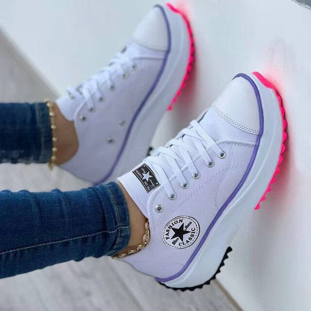 Women's Platform Lace-Up Sneakers