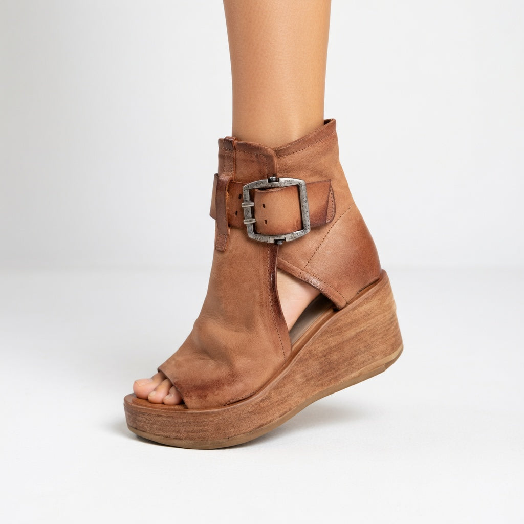 Modern Open Wedge Ankle Boots