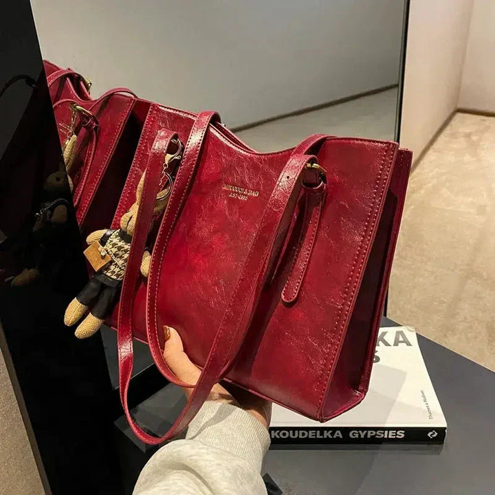Vintage Vegan Leather Shoulder Bag