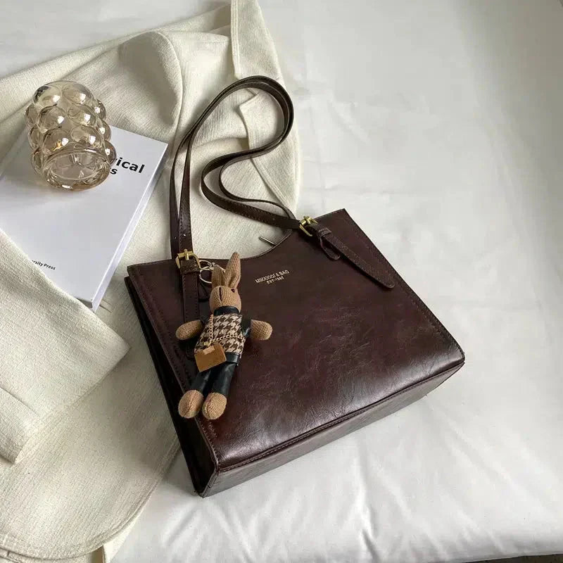 Vintage Vegan Leather Shoulder Bag