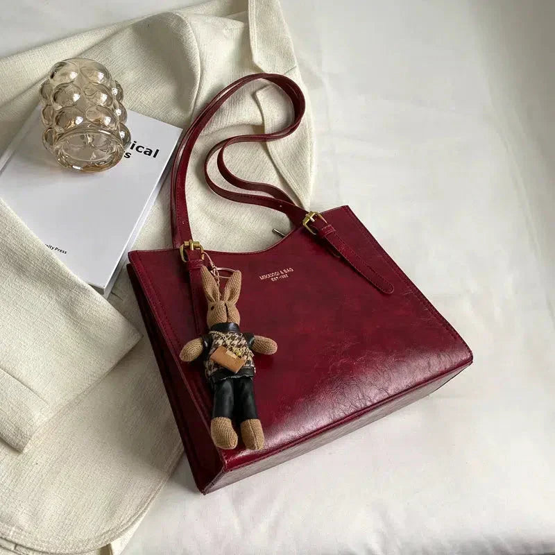 Vintage Vegan Leather Shoulder Bag