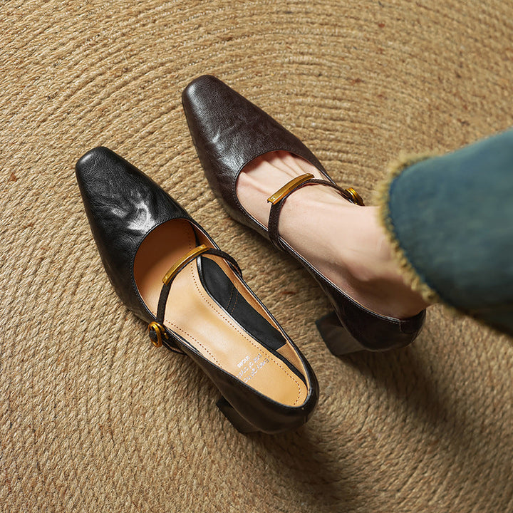 Leather Strap Pumps