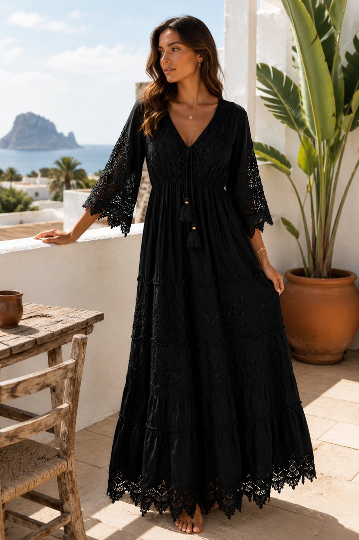Black Lace Evening Dress