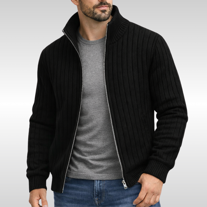 Classic Ribbed Zip Cardigan