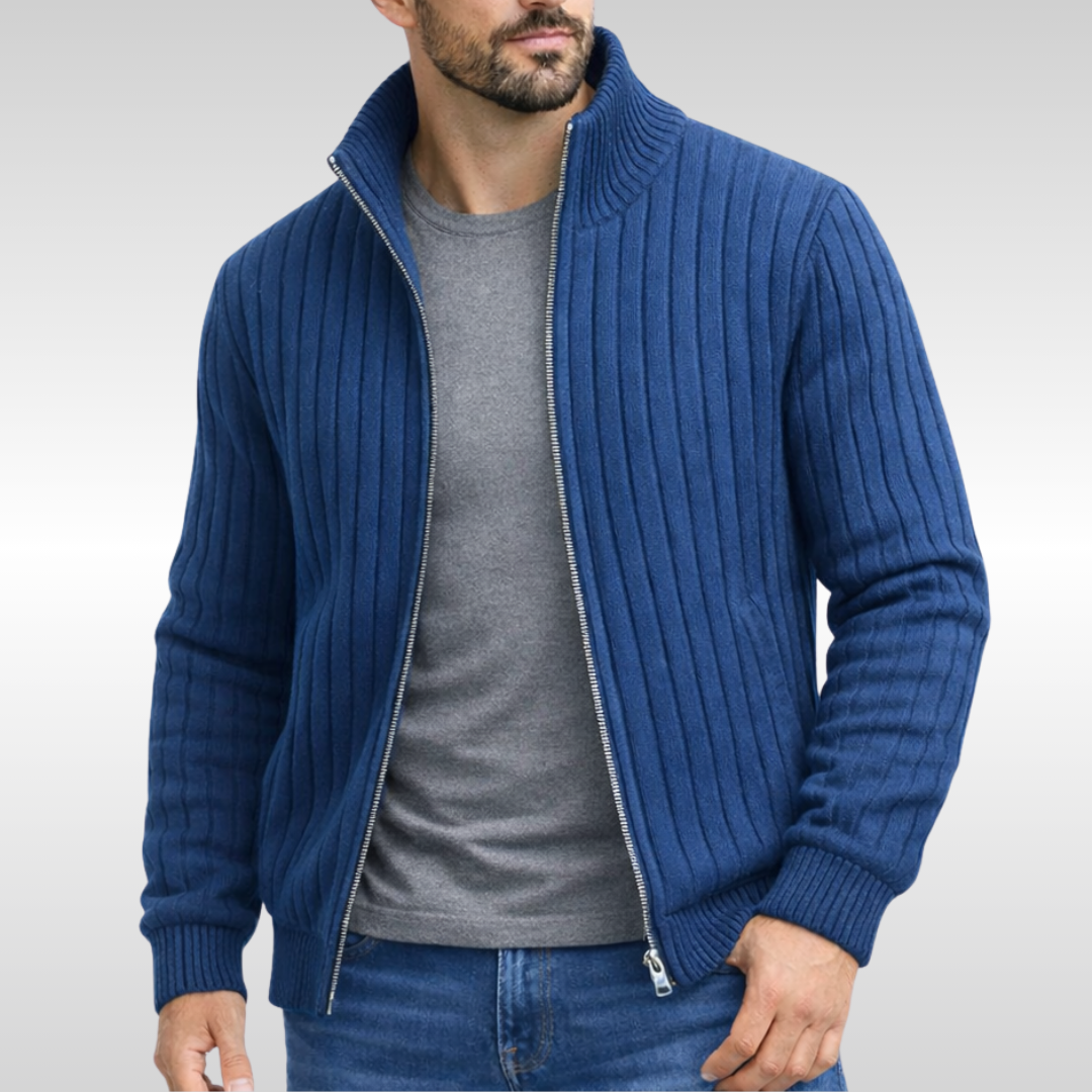 Classic Ribbed Zip Cardigan