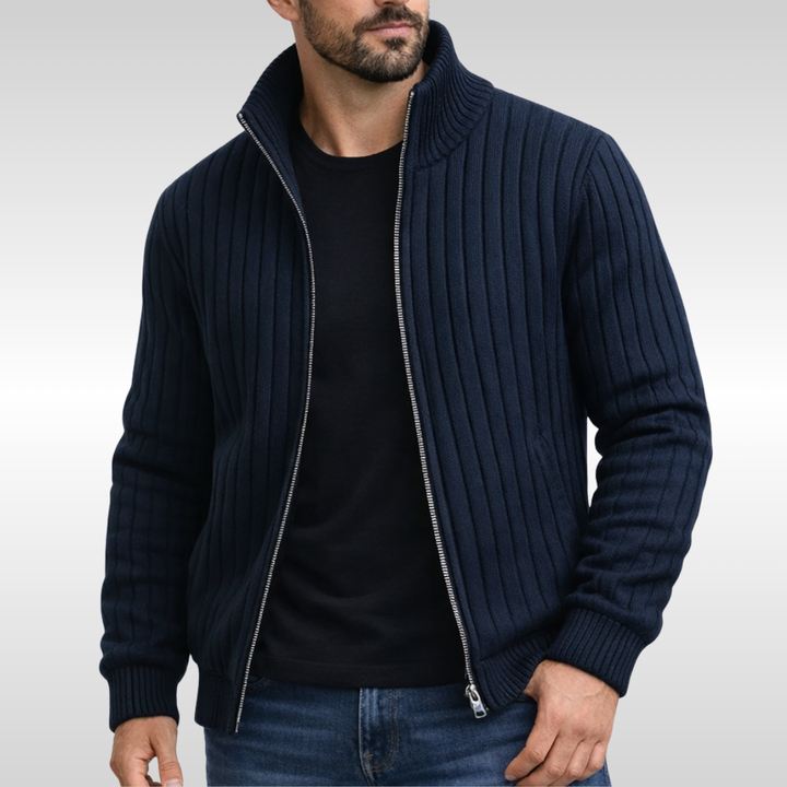 Classic Ribbed Zip Cardigan