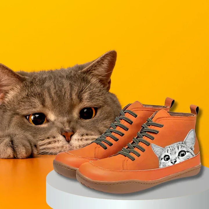 Leather Ankle Boots for Cat Lovers