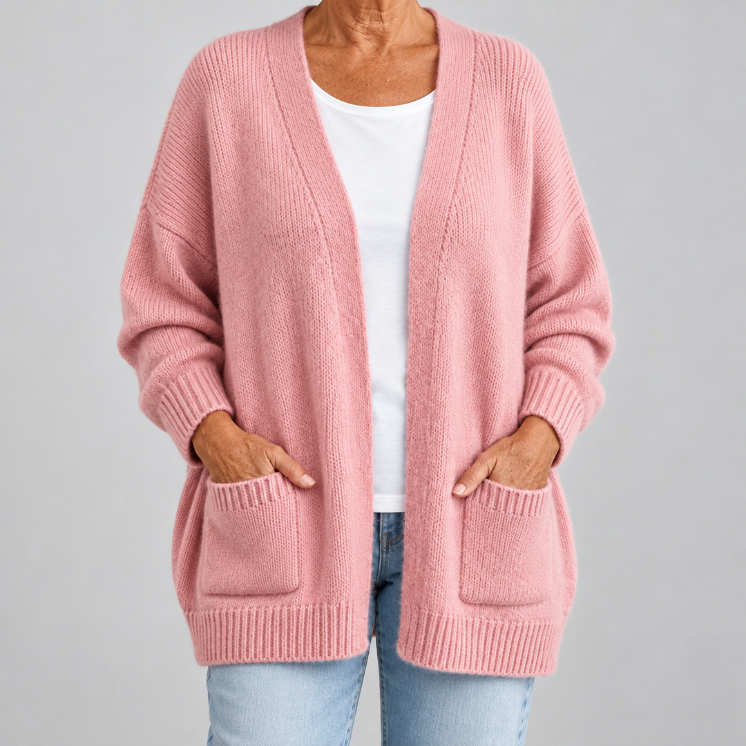 Open-Front Cardigan with Pockets