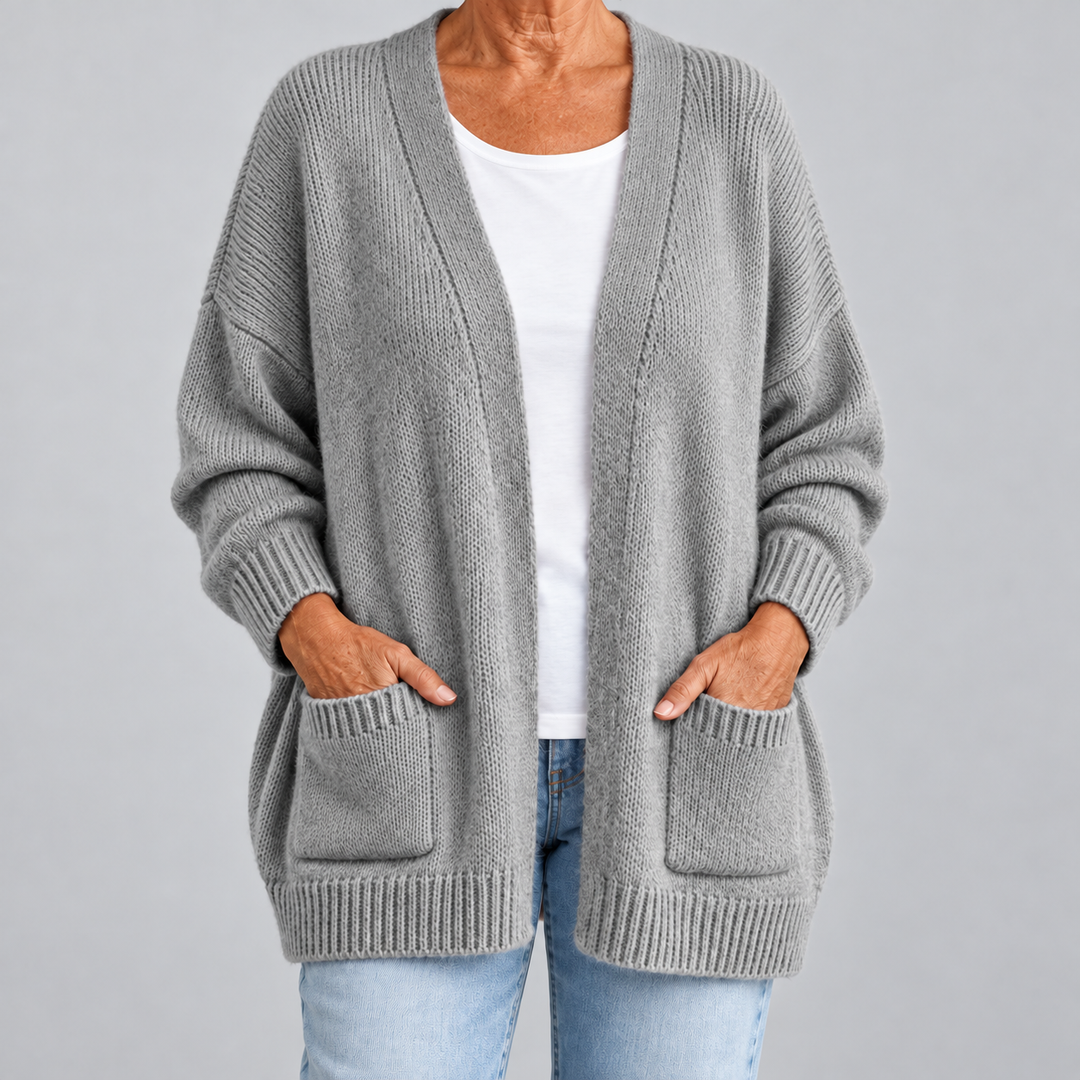 Open-Front Cardigan with Pockets
