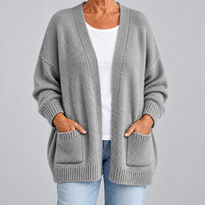 Open-Front Cardigan with Pockets