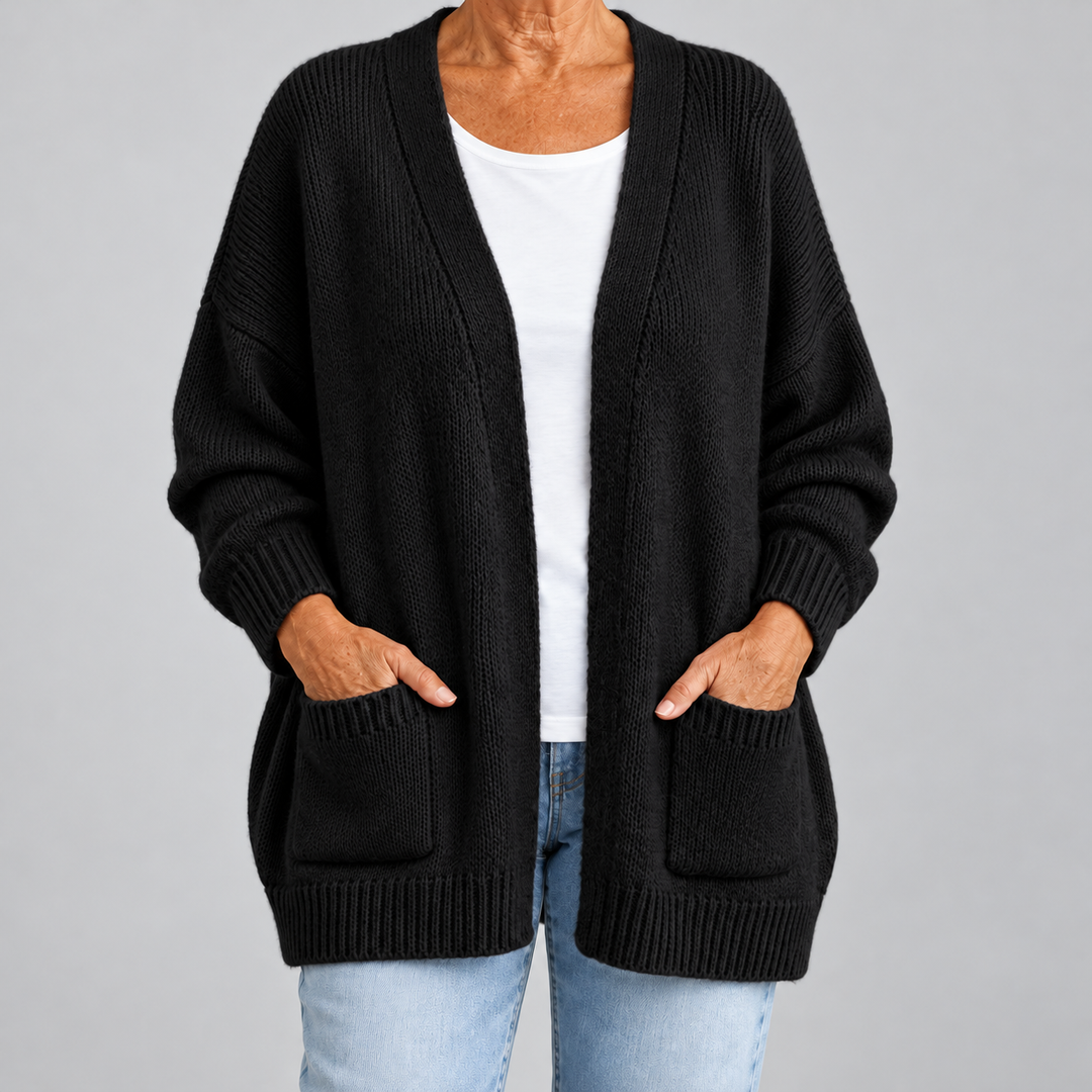 Open-Front Cardigan with Pockets