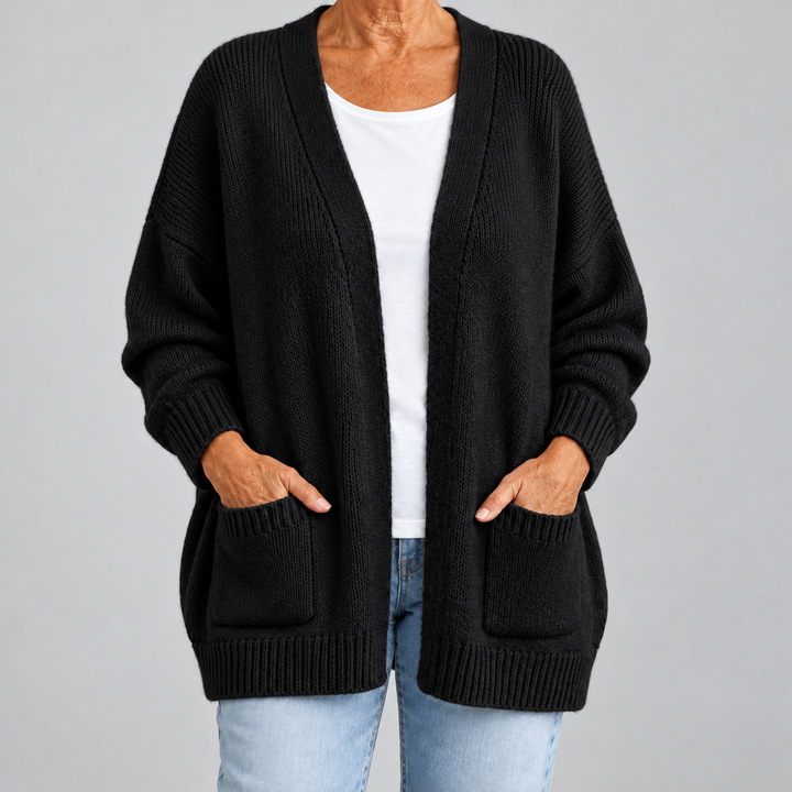 Open-Front Cardigan with Pockets