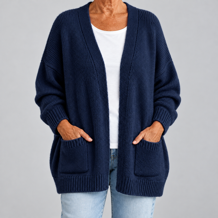 Open-Front Cardigan with Pockets