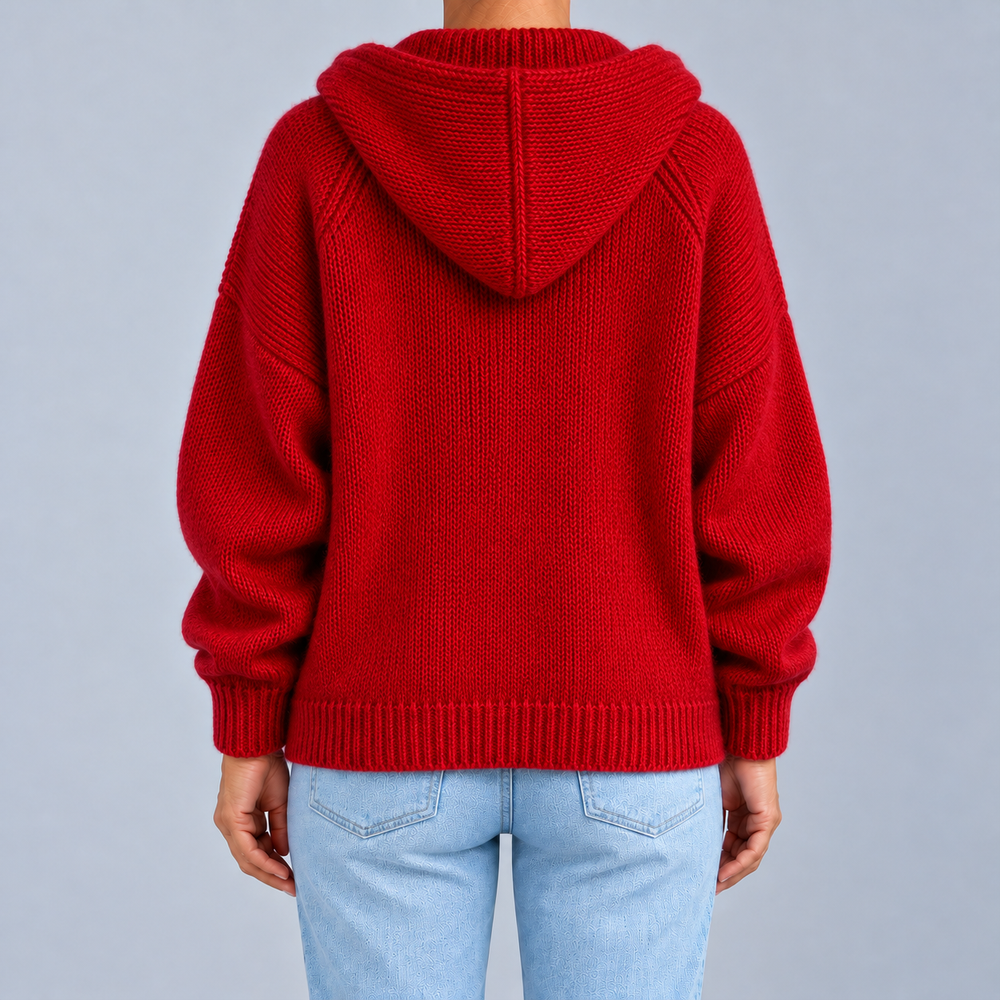 Oversized Hooded Knit Cardigan
