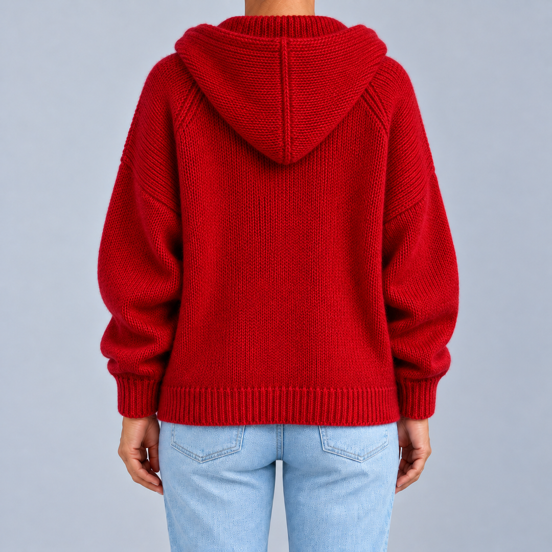 Oversized Hooded Knit Cardigan