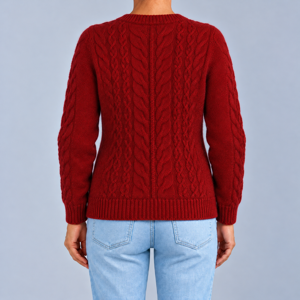 Cable Knit Cardigan with Pearl Buttons