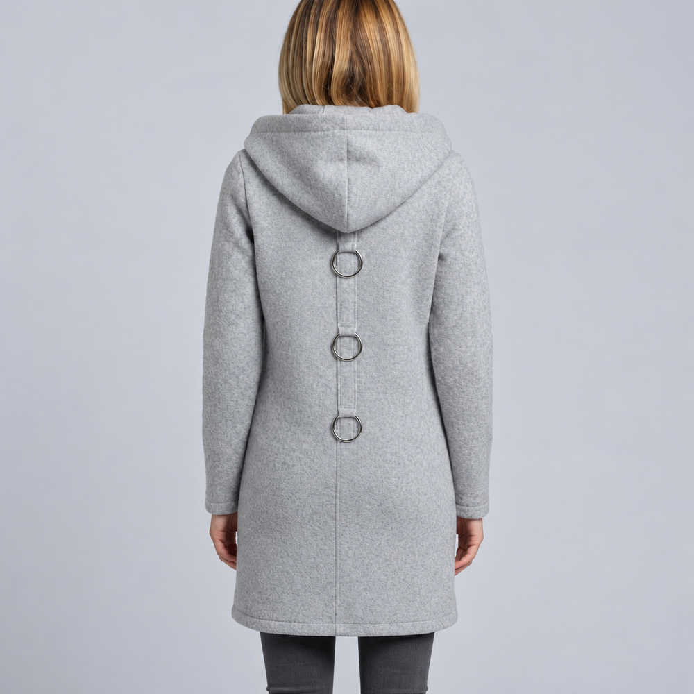 Hooded Knit Cardigan with Buttons