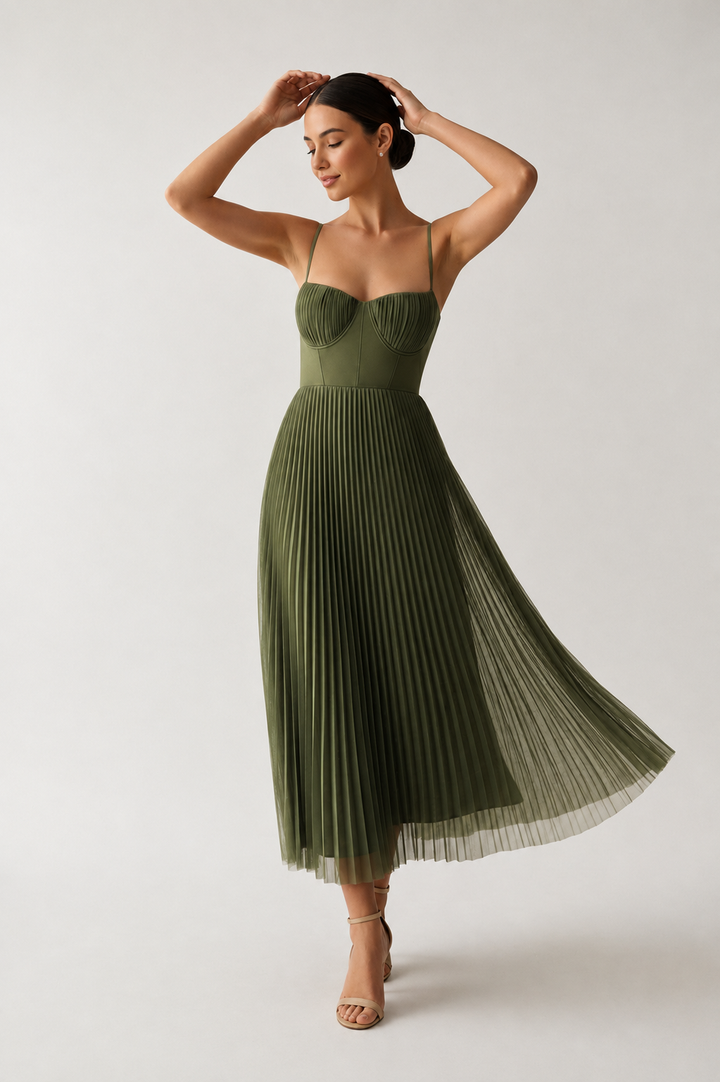 Structured Corset Midi Dress