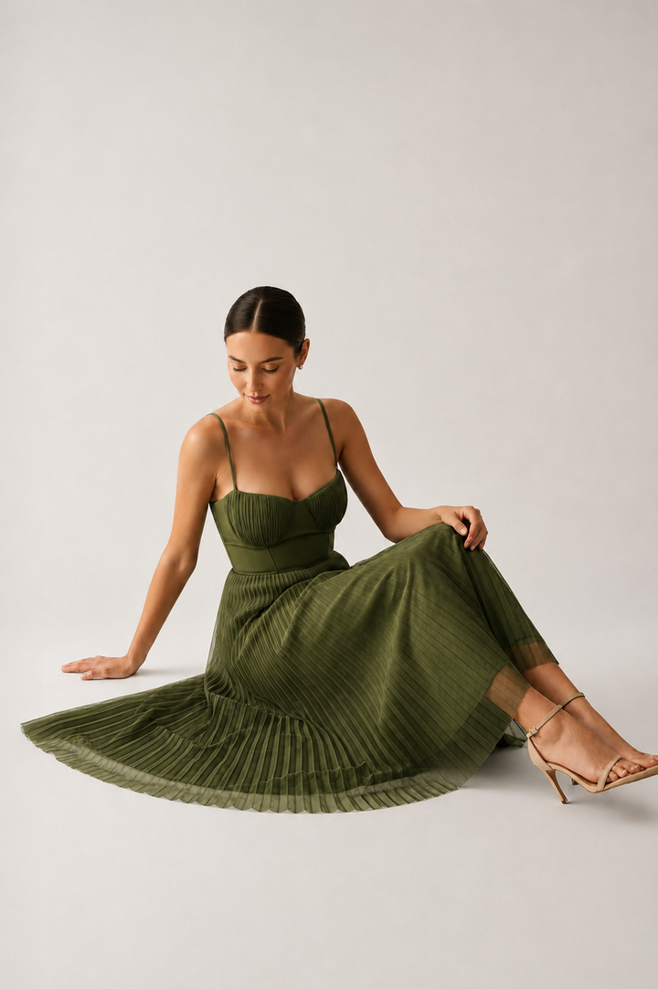Structured Corset Midi Dress