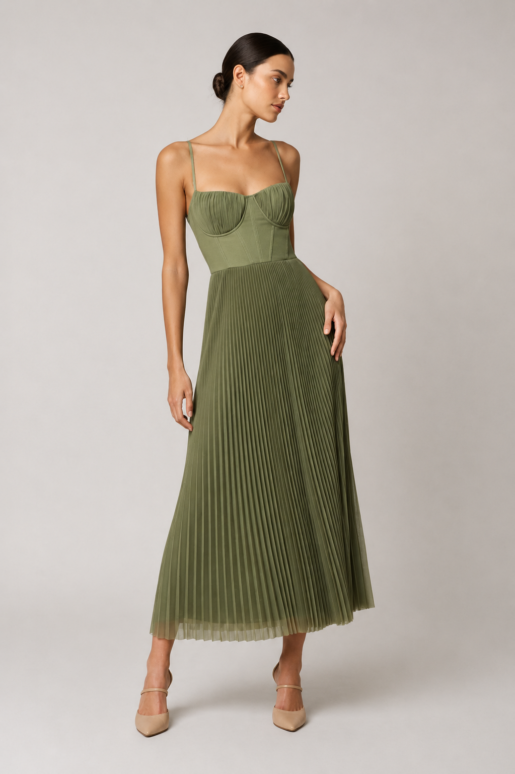 Structured Corset Midi Dress
