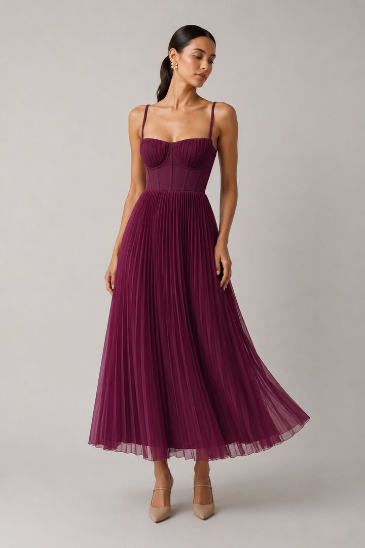 Structured Corset Midi Dress