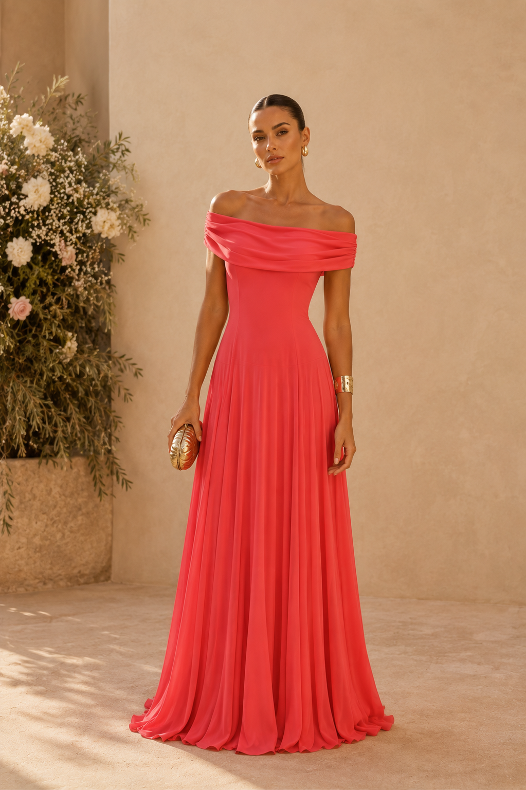 Elegant Pleated Maxi Dress