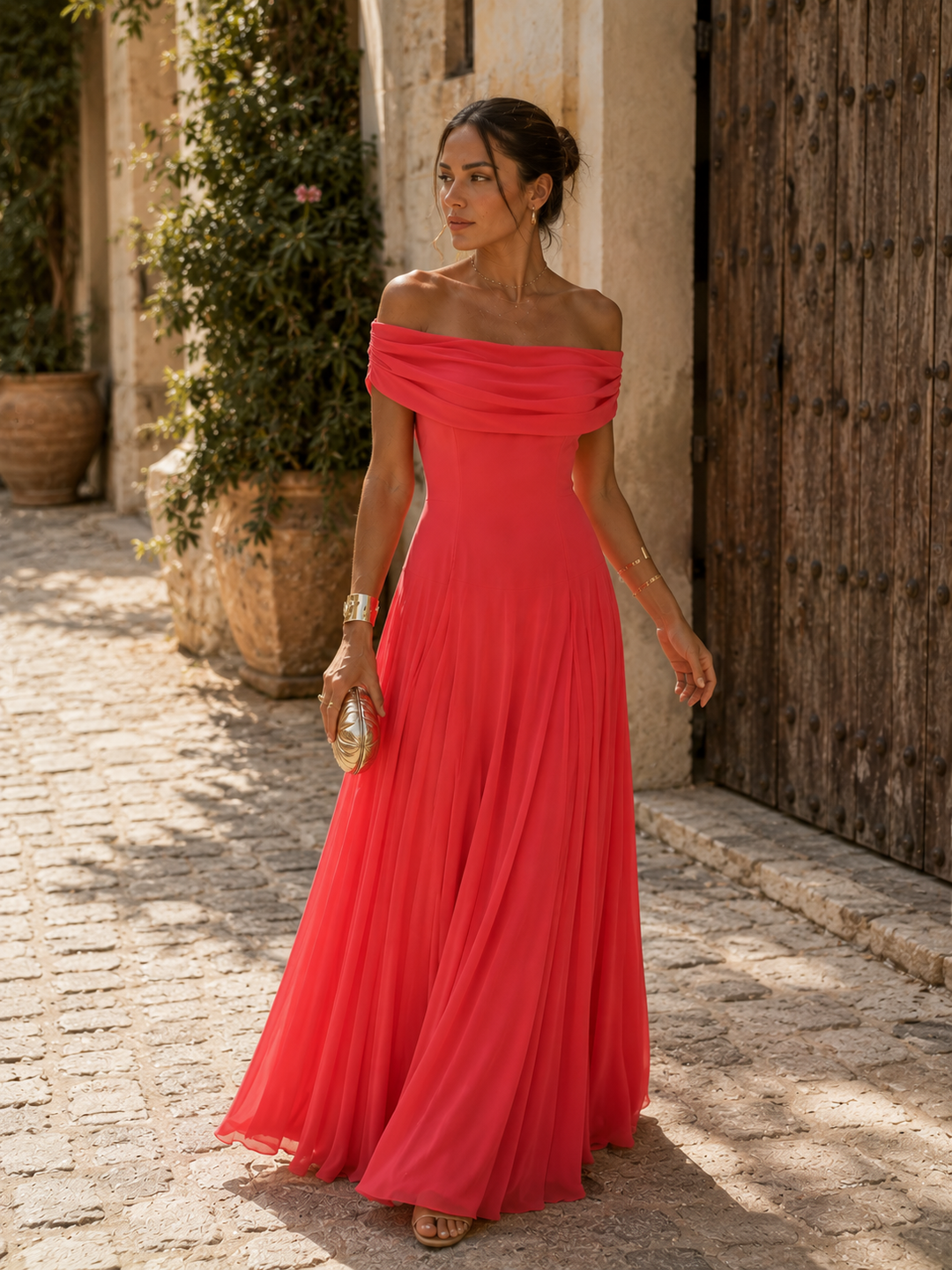Elegant Pleated Maxi Dress