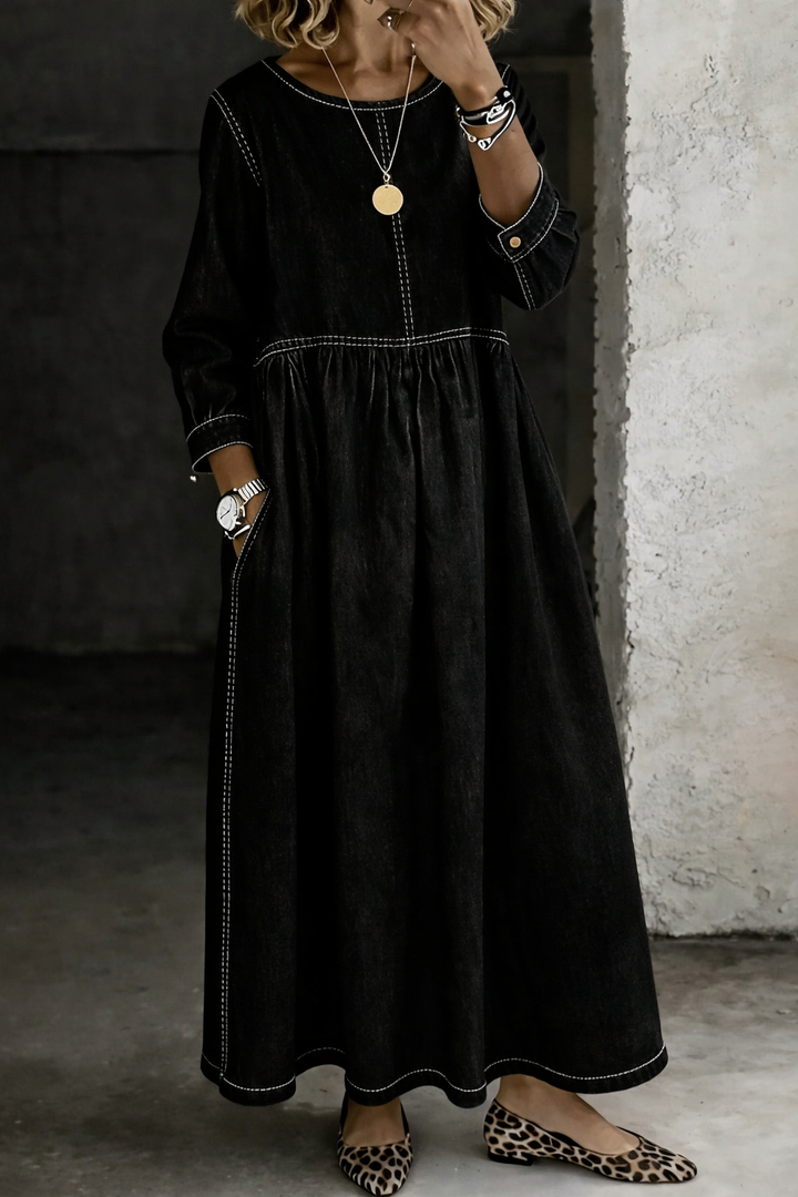 Vintage Denim Midi Dress