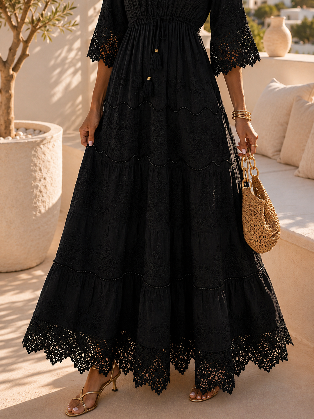 Black Lace Evening Dress