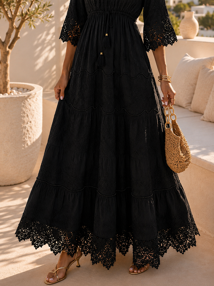 Black Lace Evening Dress