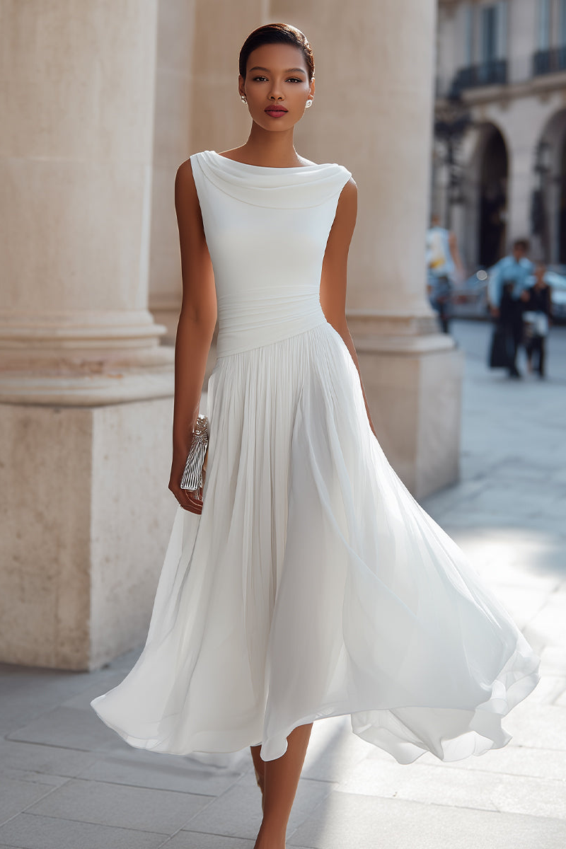 Draped Midi Occasion Dress