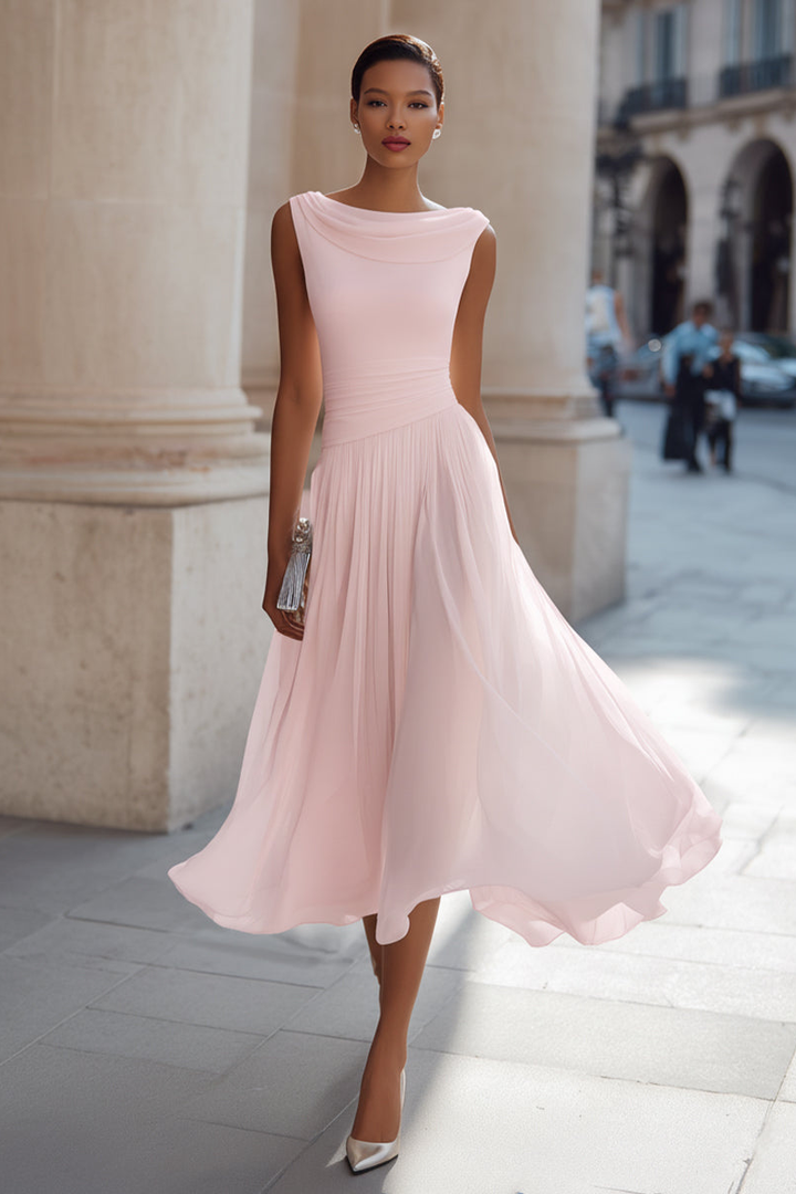 Draped Midi Occasion Dress