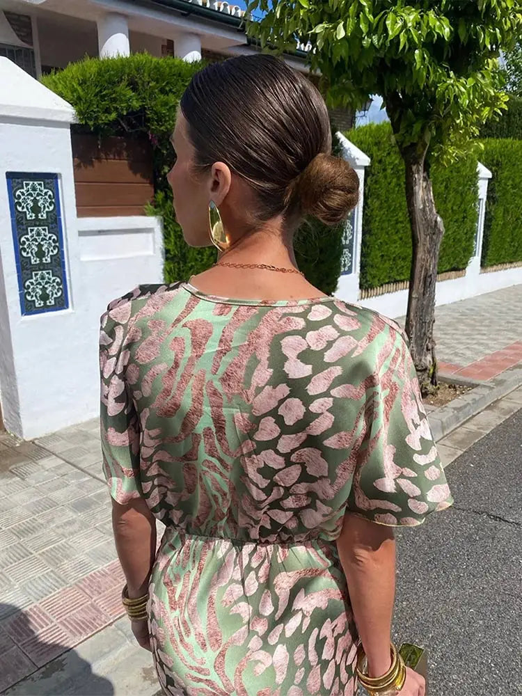Copper Midi Dress with Twist Knot