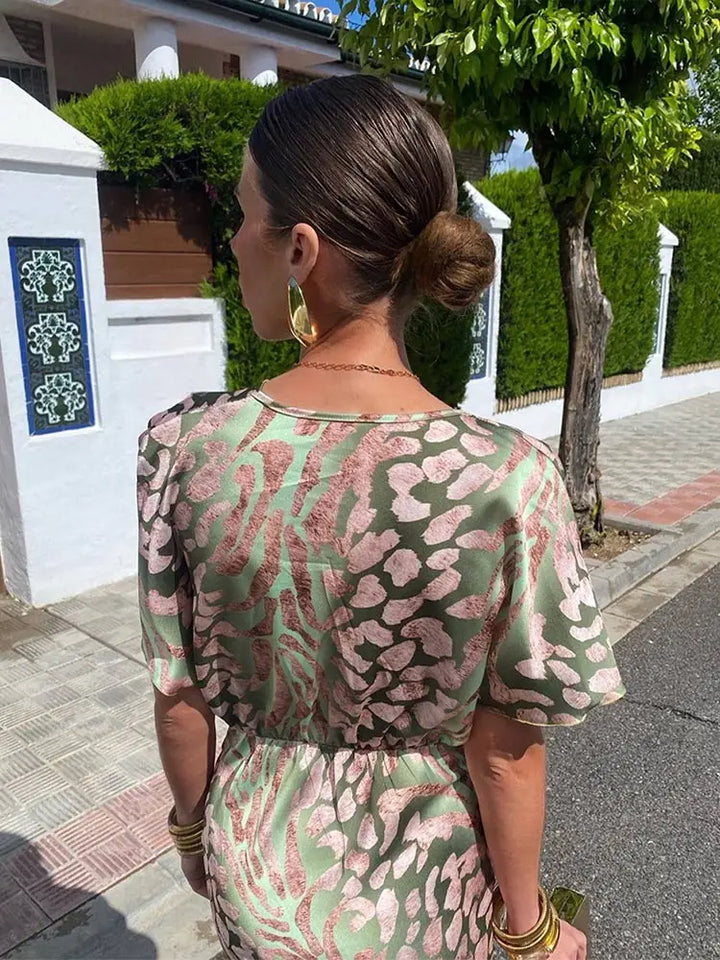 Copper Midi Dress with Twist Knot