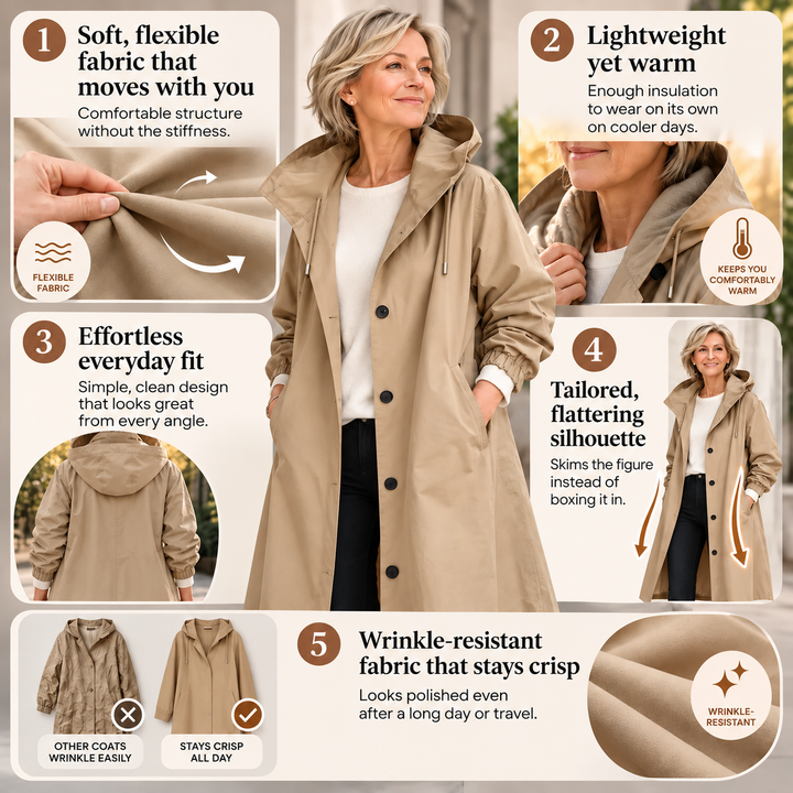 Hooded Longline Trench Coat