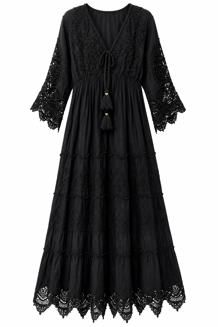 Black Lace Evening Dress