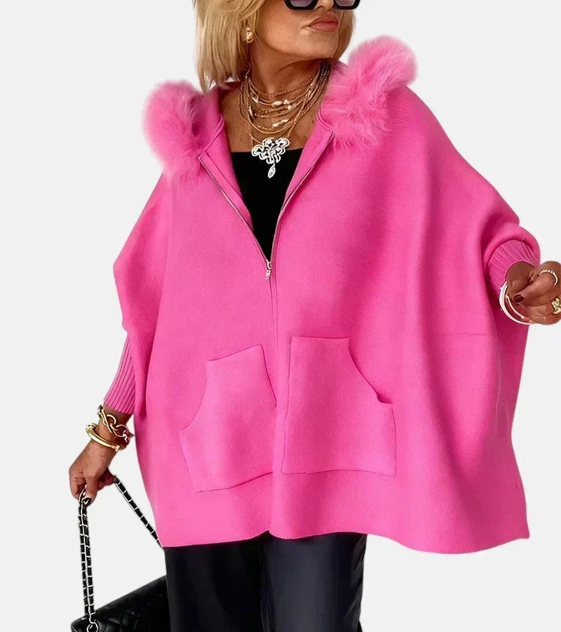 Elegant Fur-Collar Jacket