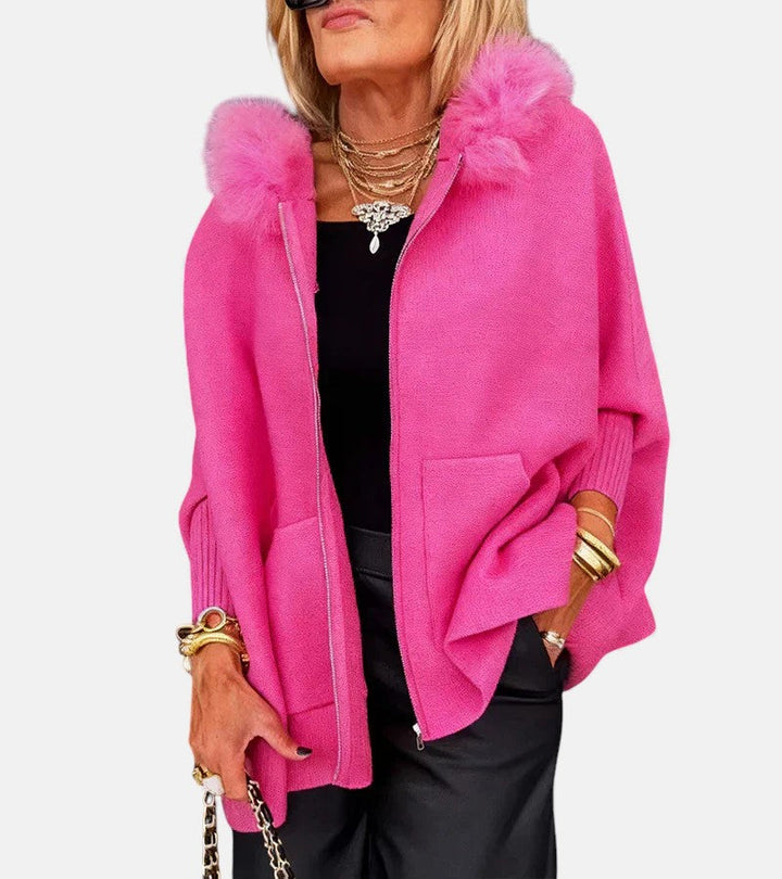 Casual Hooded Coat with Fur Collar