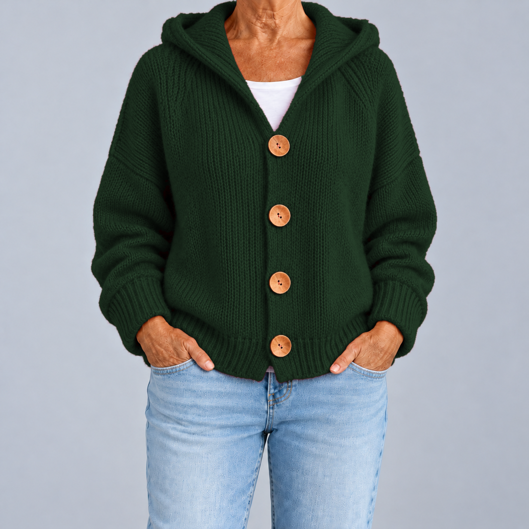 Oversized Hooded Knit Cardigan