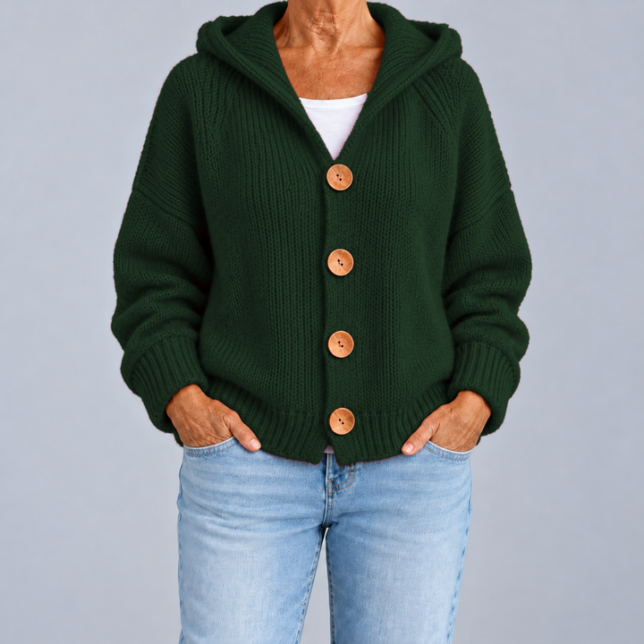 Oversized Hooded Knit Cardigan