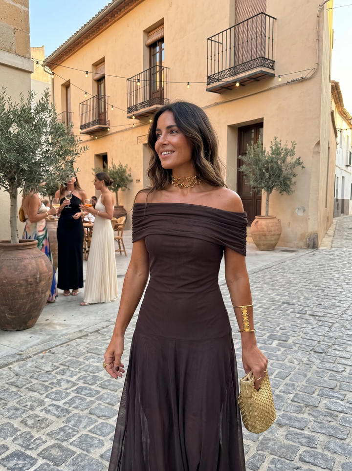 Elegant Off Shoulder Maxi Dress