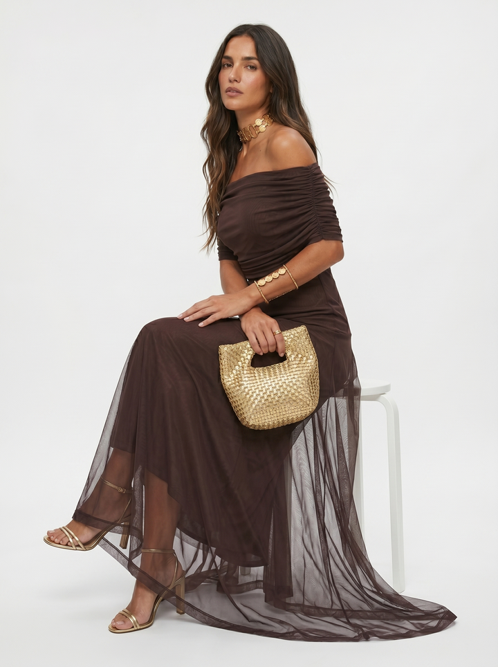 Elegant Off Shoulder Maxi Dress