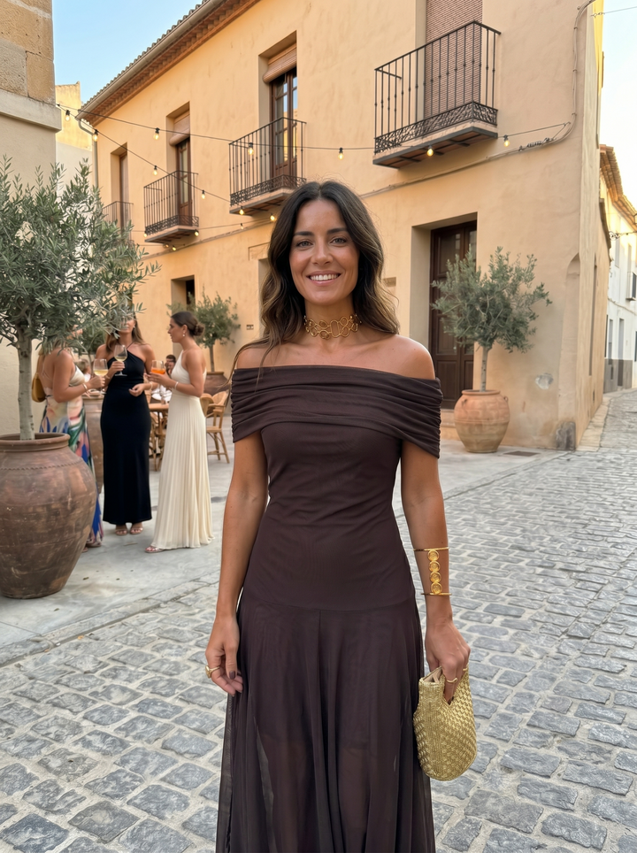 Elegant Off Shoulder Maxi Dress